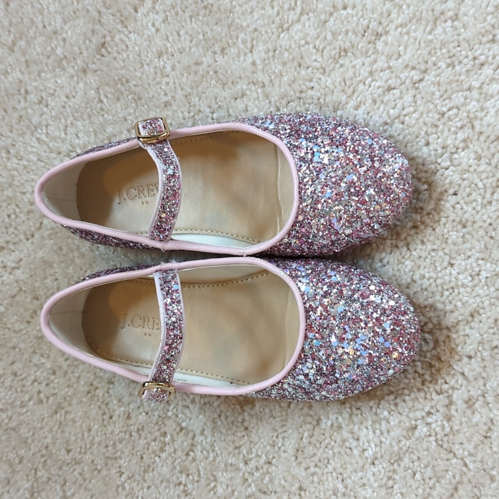 J.Crew girls pink glitter shoes size 12